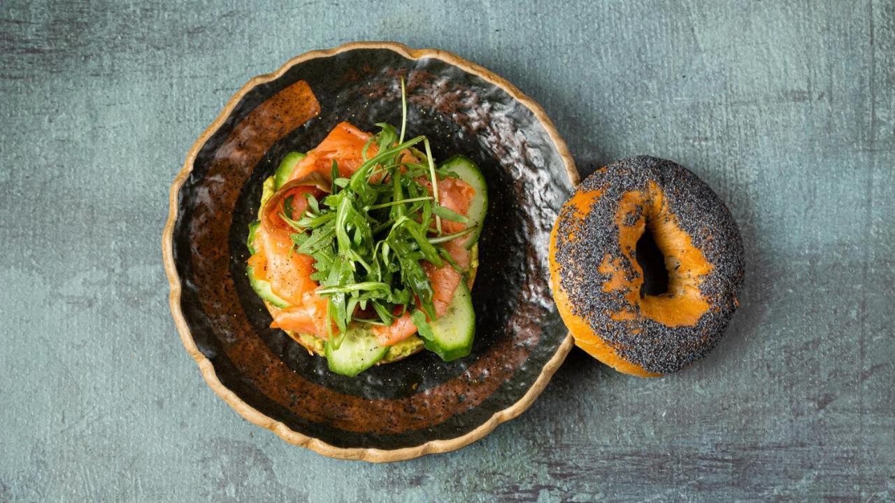 The Newel Psychiko Hotel Athén Kültér fotó A bagel with lox and cream cheese